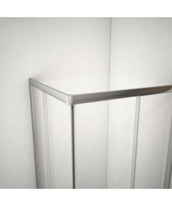 BOX DOCCIA ANGOLARE IN ALLUMINIO CON VETRO TRASPARENTE, 80X80X185 CM
